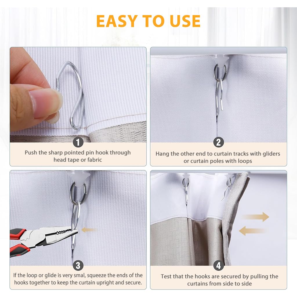 HASTHIP® 100Pcs Curtain Hooks for Drapes Pleater Hooks Heavy Duty Drapery Hooks 1.25 inches Drapery Hooks Pleater Hooks for Pleated Curtain Universal Drapery Hooks Curtain Hooks HASTHIP® 100Pcs Curtain Hooks for Drapes Pleater Hooks Heavy Duty Drapery Hooks 1.25 inches Drapery Hooks Pleater Hooks for Pleated Curtain Universal Drapery Hooks Curtain Hooks